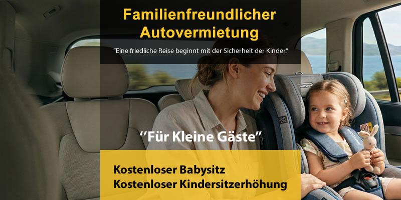 Familienfreundliche Autovermietung